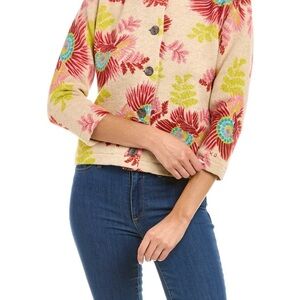 Frances Valentine Venus Floral Wool Cardigan XL